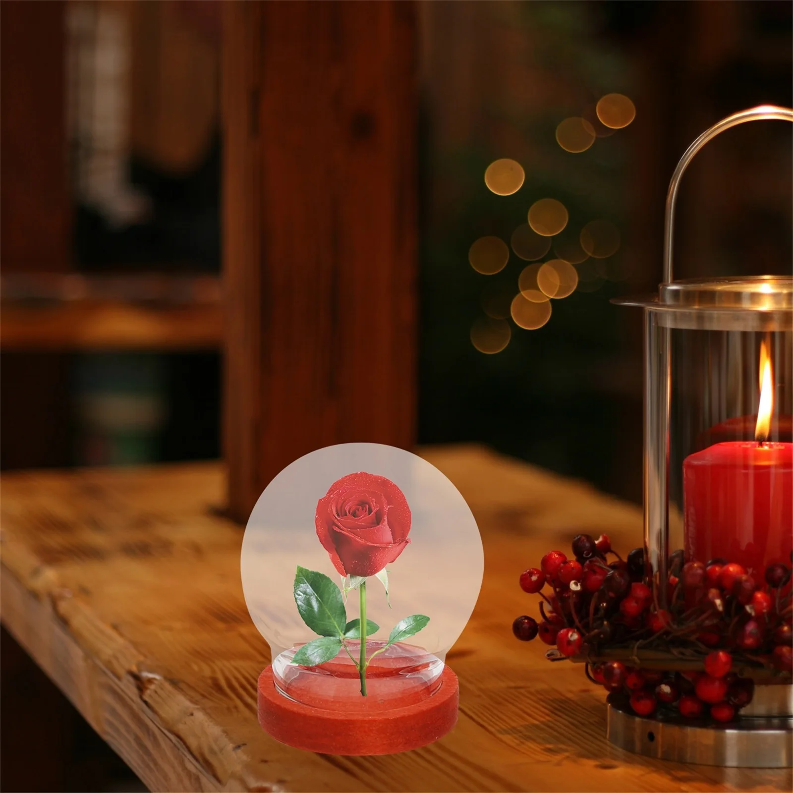 

2Pcs Clear Glass Display Dome with Base Small Cloche Case for Collectibles Eternal Flower Pendant Craft Home Decor