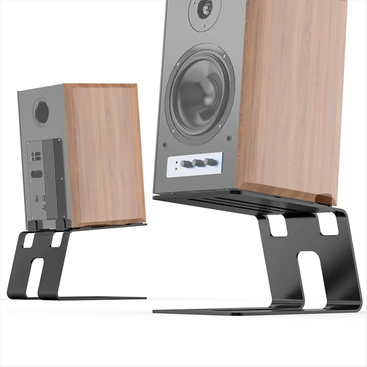 ABST Desktop Speaker Stands, 1 Pair, Studio Monitor Riser with Vibration Dampening Pad and 5° Tilt Design Improve