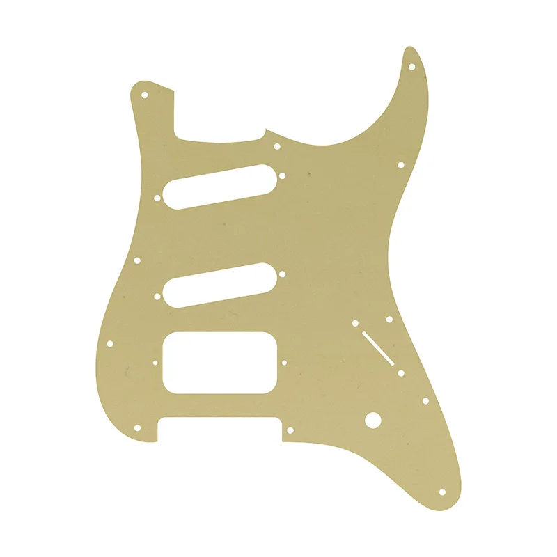 Pleroo Custom Parts -For US/Mex Standard Strat 2 Single Coil Holes Are Reversed Guitar Pickguard, 3Ply Cream Yellow