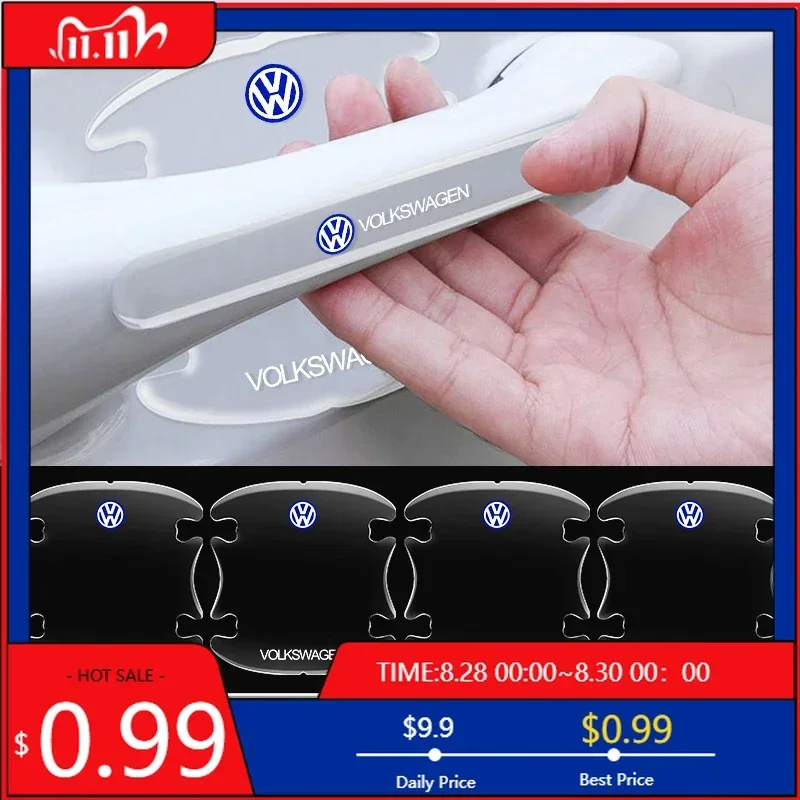 

VW GTI GOLF 2026 Hot For VW VOLKSWAGEN Transparent Car Door Handle Protector Film Anti Scratch Stickers For Volkswagen VW Touran