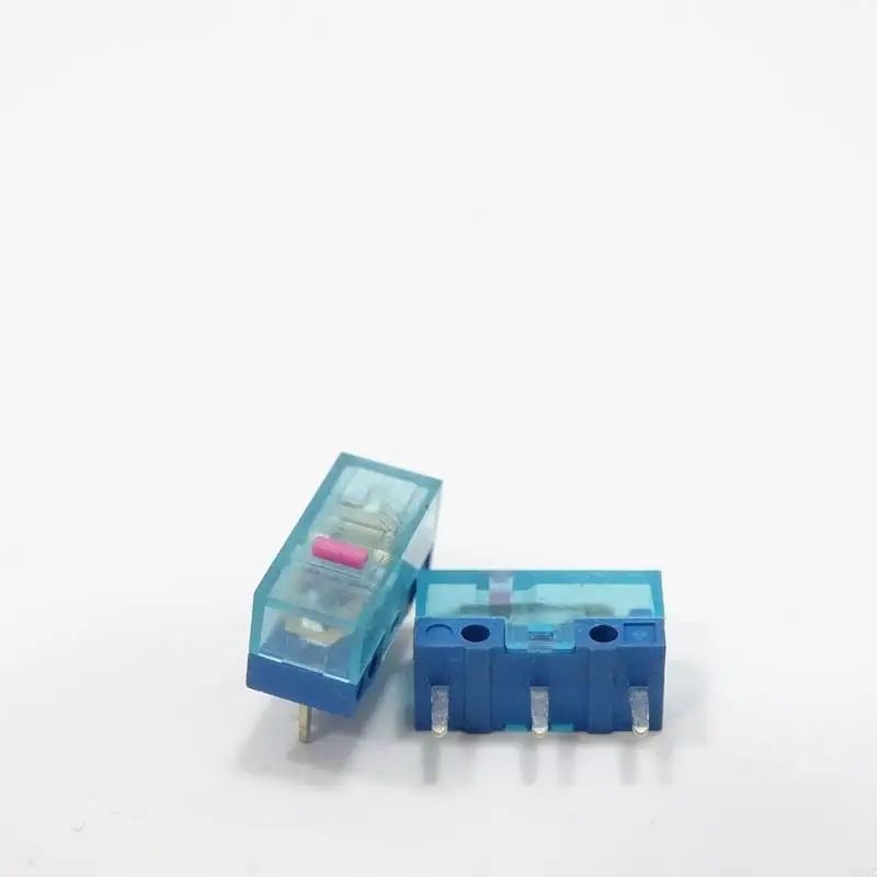 U55C 4Pcs Pink Dot Mouse Button Micro Limit Switch 3Pins 80Million for HUANO Mouse Micro Switch Blue Transparent Shell 0.74N