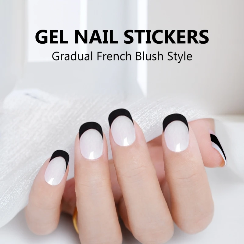 Gradiente gel tiras unhas diy unhas polonês adesivos semi curado unhas polonês envoltório dropship