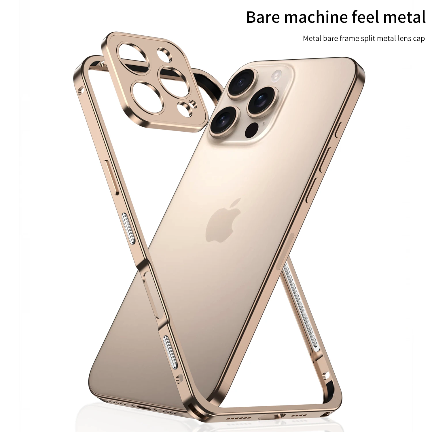 حافظة هاتف بإطار معدني نحيف مع غطاء عدسة معدنية لهاتف آيفون 16 15 14 Plus 13 12 Pro Max غطاء تبديد الحرارة عالي التحمل