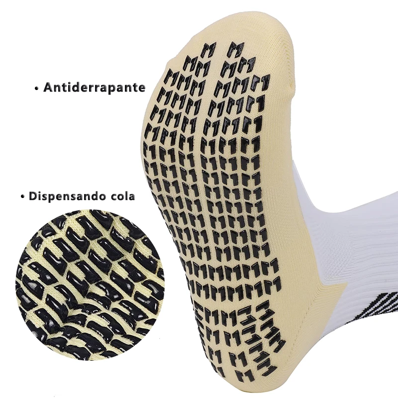 3 أزواج، جوارب رياضية من مادة البولي أميد للرجال، جوارب ركوب الدراجات، جوارب كرة القدم غير قابلة للانزلاق وقابلة للتنفس