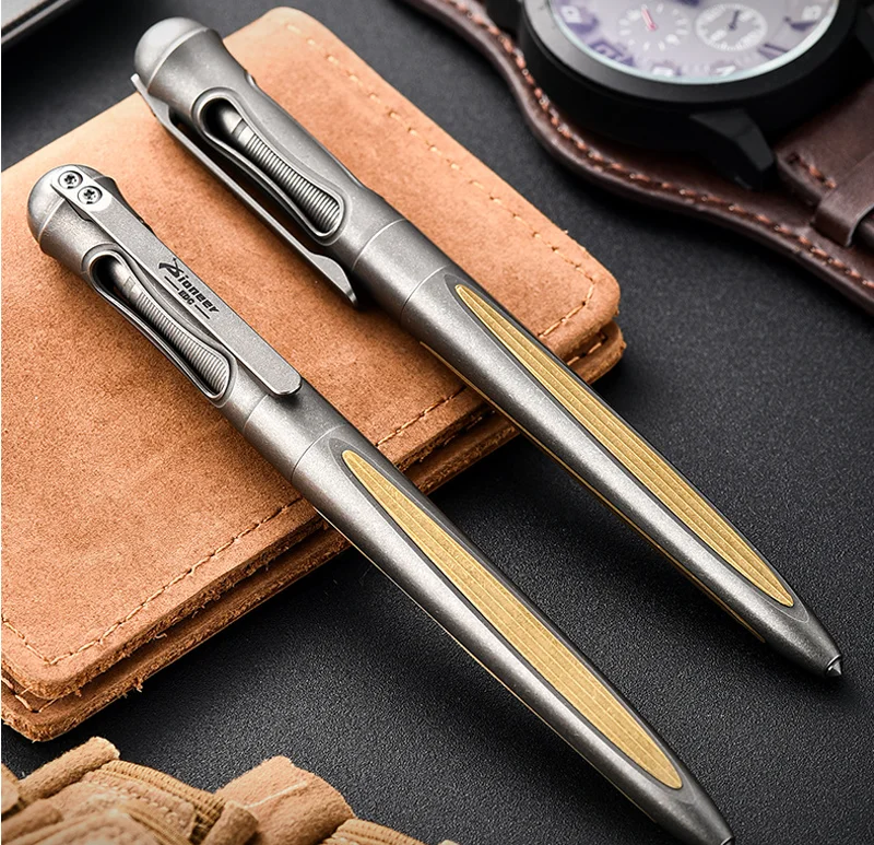 1PC Titanium Pen Ball Point Pen Signature Wring Pen Stationery Gift Multi-functional Portable Pen Outdoor EDC Tools