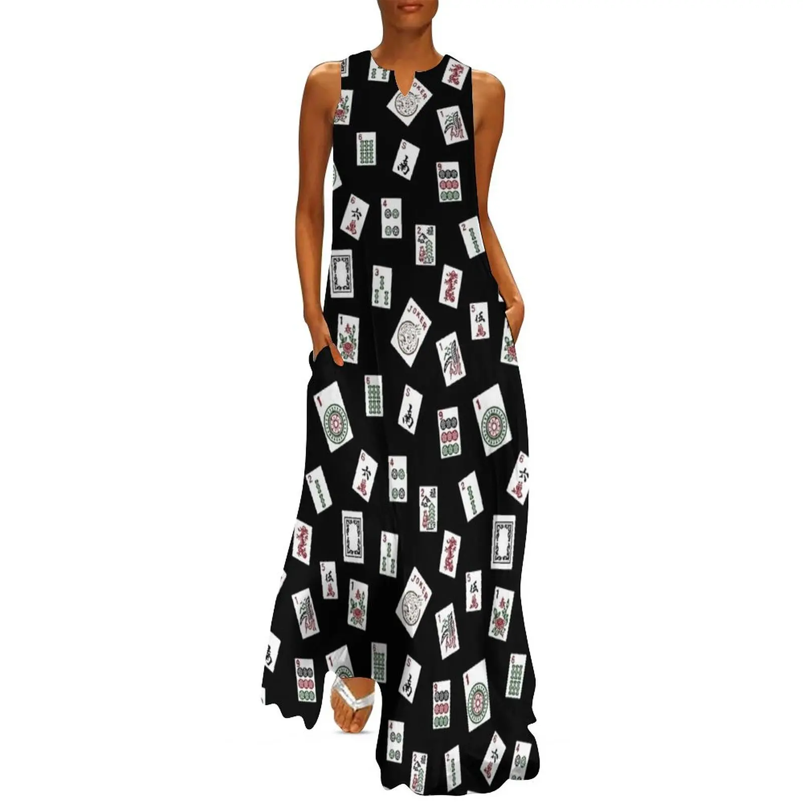 

Black Mahjong Long Dress bandage dress beach dresses