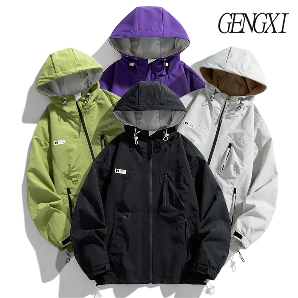 

Новое поступление осени/зимы: теплая куртка с капюшоном на флисовой подкладке, большие размеры, ветрозащитная водонепроницаемая рабочая одежда для спорта на открытом воздухе, куртка