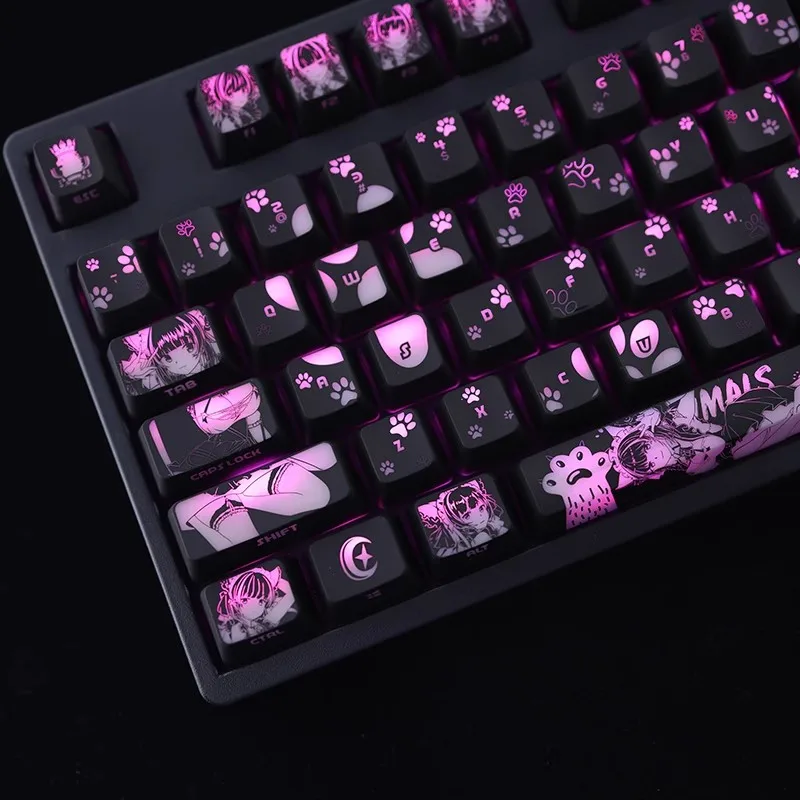 1 Set Azur Lane HMS Cheshire Backlit Keycaps For Logitech G610 G Pro X Razer BlackWidow Huntsman Corsair K70 K95 K100 Key Caps