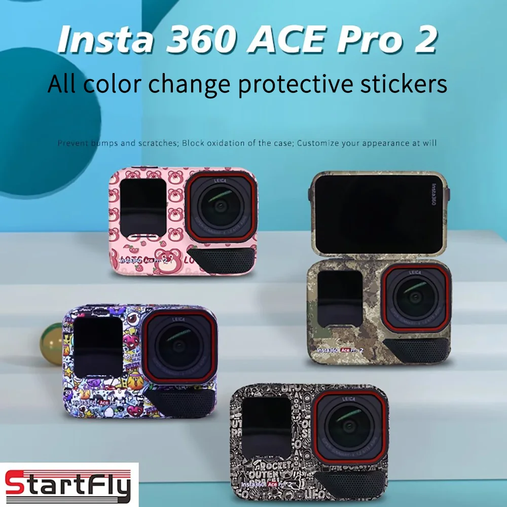 Suitable for Insta 360 ace pro2 sticker cartoon anime personalized scratch resistant camouflage color changing film