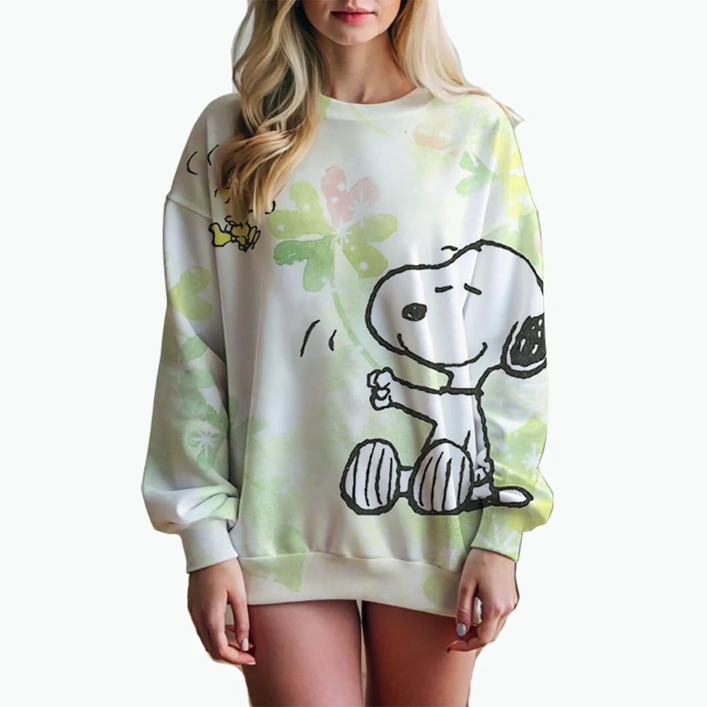 Autumn Winter Women\'s Snoopy print Pullovers Female Cartoon Long Sleeve Tops Women\'s O-neck Casual Sweatshirt