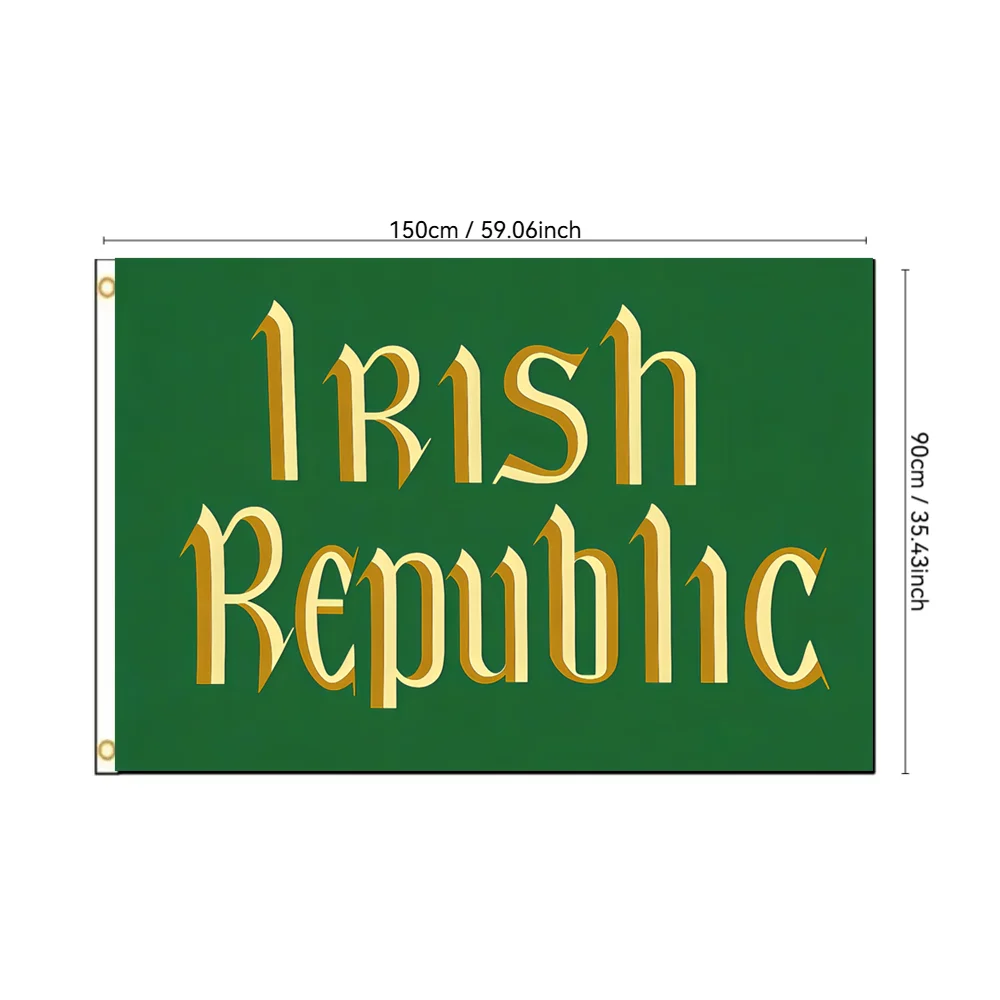 Ireland Easter Rising Flag 3x5ft 2x3ft Irish Republic Banner St. Patrick's Day Polyester Decor for Outdoor Indoor Garden & Party