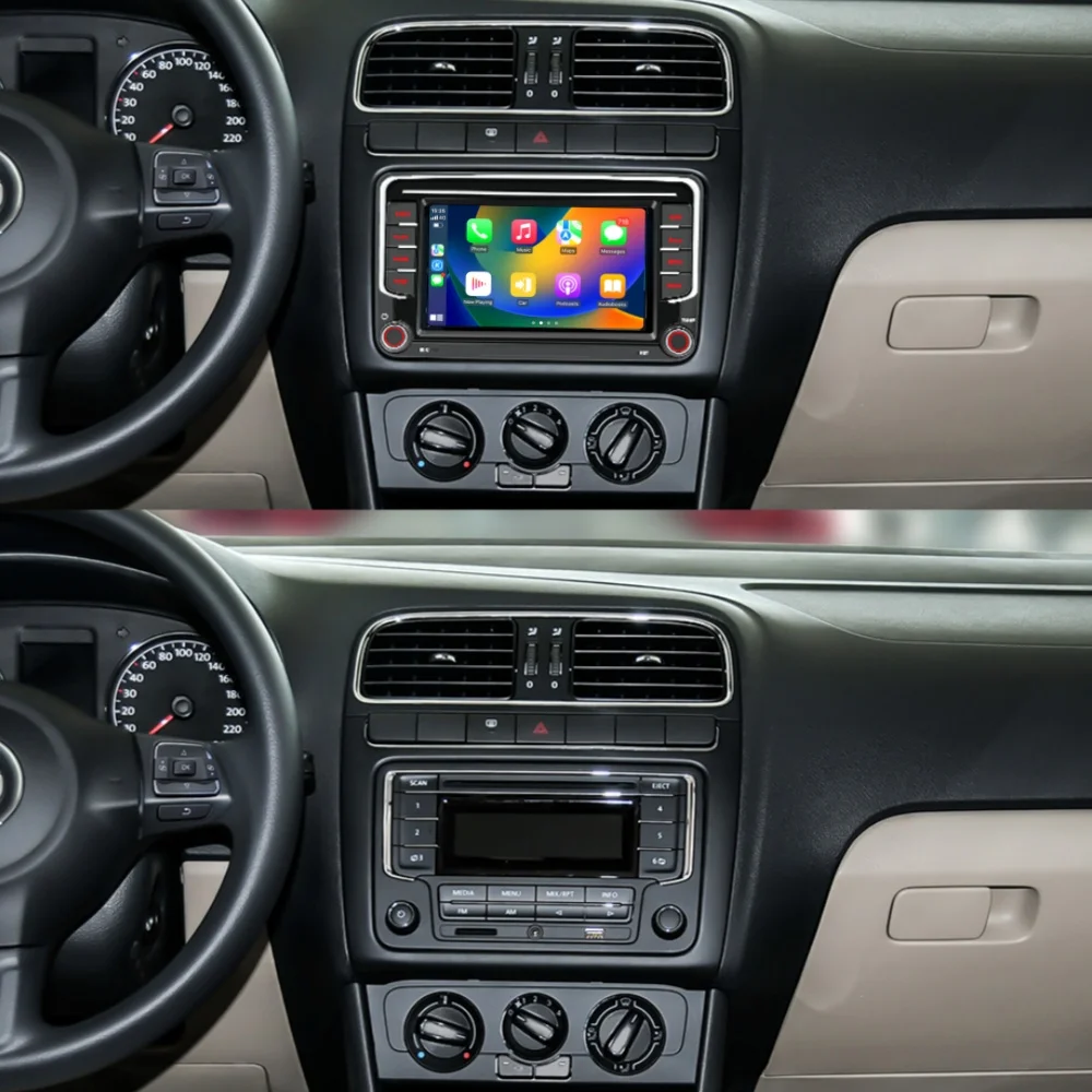 2Din Car Radio Android，Volkswagen Passat B6 B7 Jetta Caddy Polo Golf 5 6 Touran Multimedia Wireless Carplay Navigation GPS