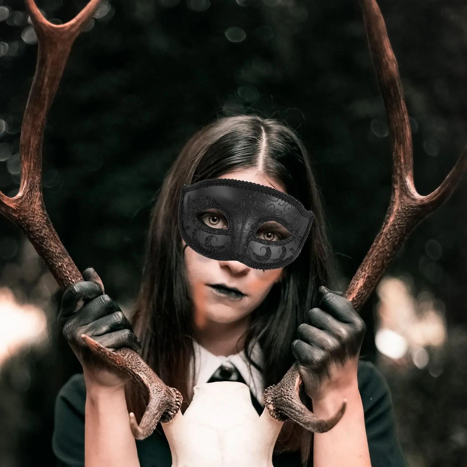 2 قطعة أقنعة معدنية ظلال أزياء حفلة الهالوين كرنفال اكسسوارات حفلة تنكرية للنساء قناع تنكر أقنعة الكرة