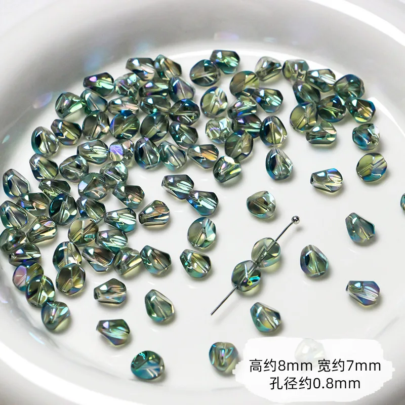 30Pcs/lot 8x7MM Irregular Loose Spacer Beads Crystal Glass Beads for DIY Necklace Bracelet Earring Jewerlry Making Findings