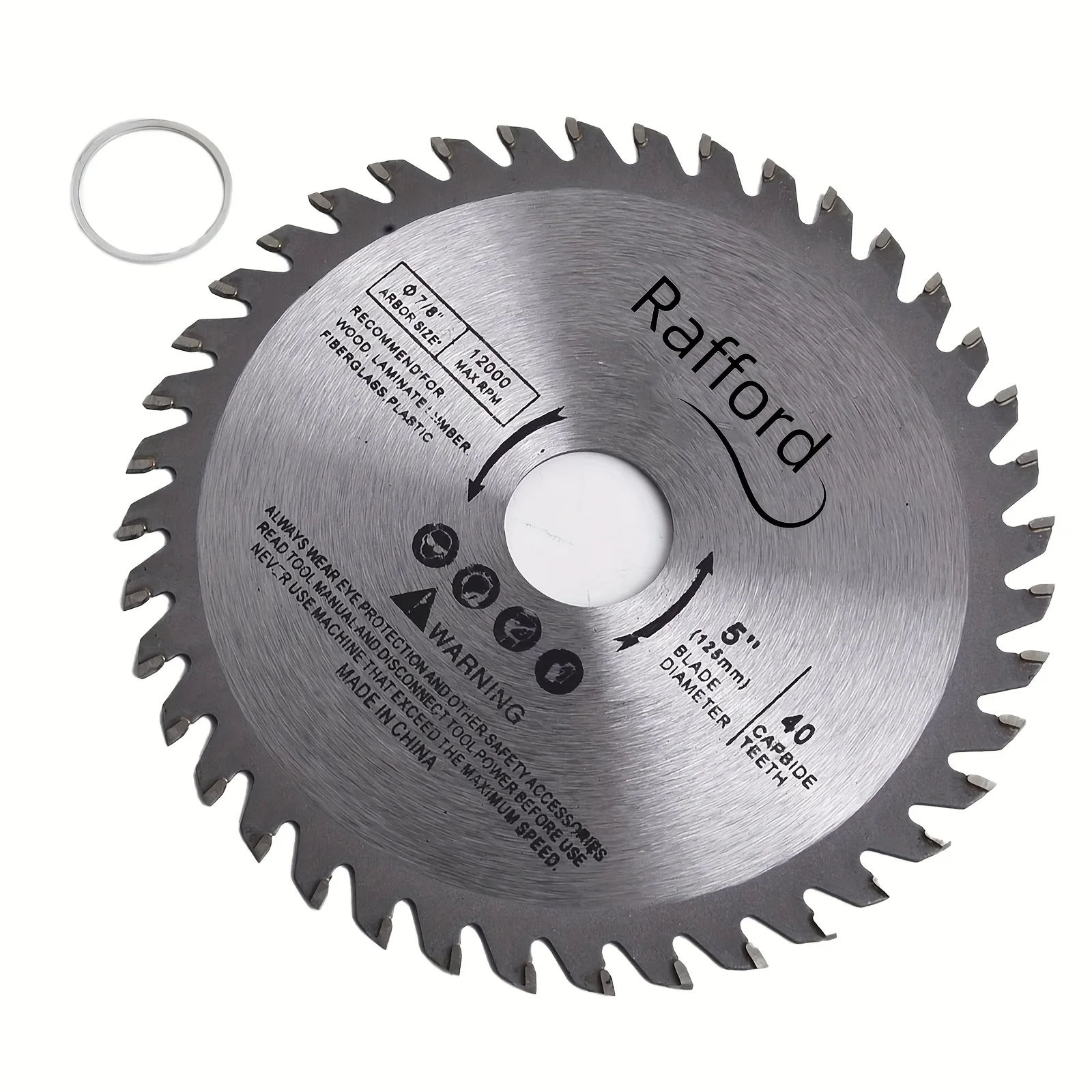 5inch 125mm Cutting Disc Mini Circular Saw Blade For Wood Plastic Metal Rotating Carbide Cutting Tools 40 Teeth 12000 Max RPM