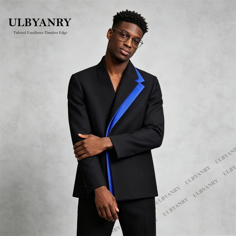 

ULBYANRY Tailored Men’s Slim Fit 2 Piece Suit with Asymmetrical Lape Wedding Groom Suits, Business Dinner Events Ceremony Suits
