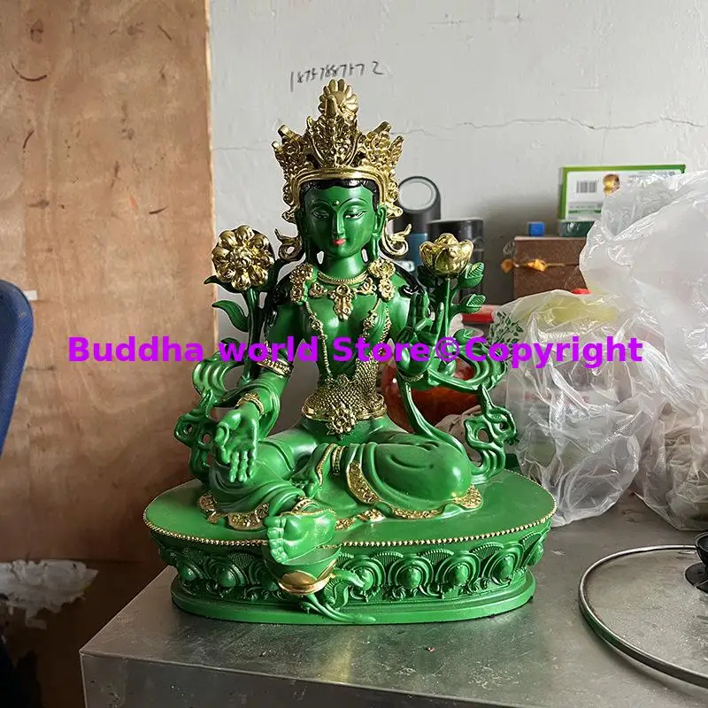 Buddha statue supplier Buddhist patriarch good resin Green Tara Bodhisattva goddess HOME Altar worship Effective protection