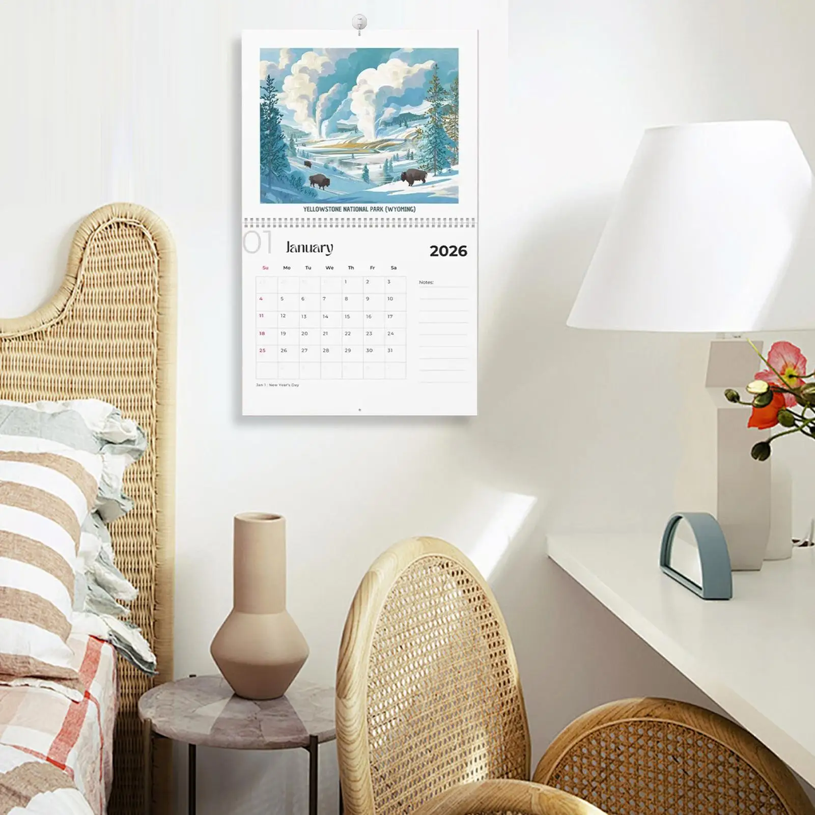 ปฏิทินรายเดือนปี 2026 สวนสาธารณะแห่งชาติ การวางแผนปฏิทินติดผนัง 12 เดือน การถ่ายภาพที่น่าทึ่ง คอลเลกชันคนรักธรรมชาติสำหรับ