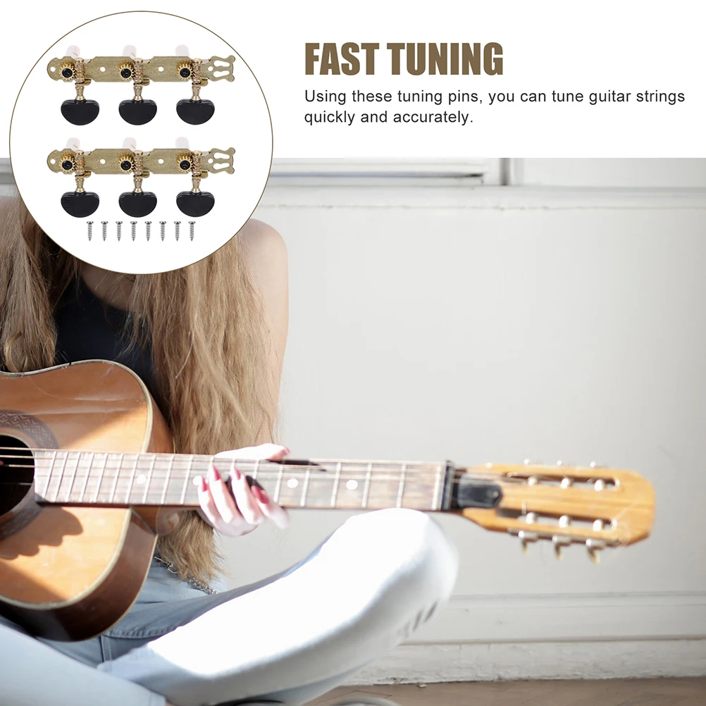 

1Set Guitar Tuning Pegs Black Fully Enclosed Acoustic Guitar Tuners Durable Accessories Fast Tuning Accurate Pitch Folk