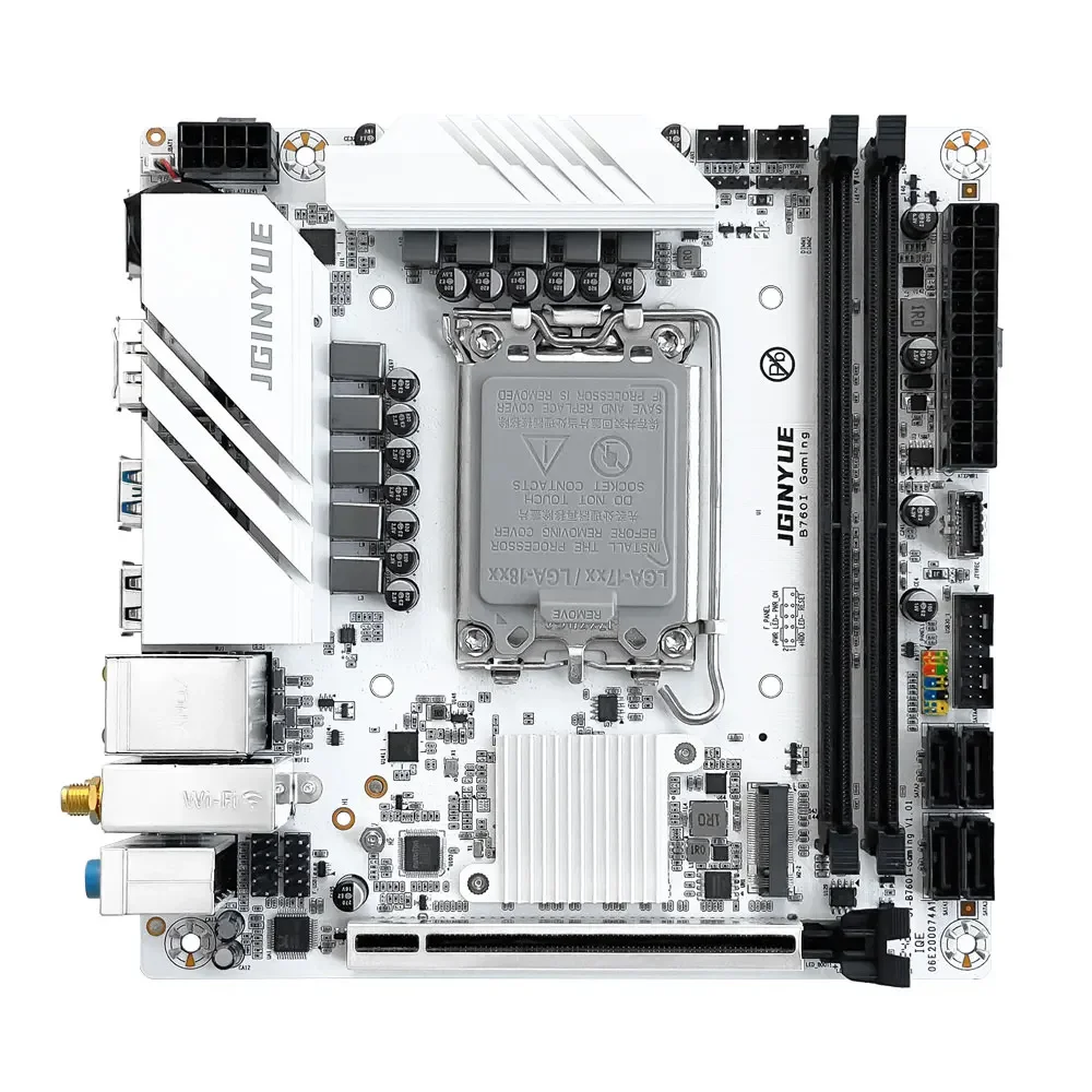 Imagem -05 - Jogo da Placa-mãe do Jogo do Jginyue-b760i Itx i5 12400f Lga1700 2x16gb Apoio Ddr4 Nvme M.2 Sata 3.0 Usb 3.2 Lan 2.5g