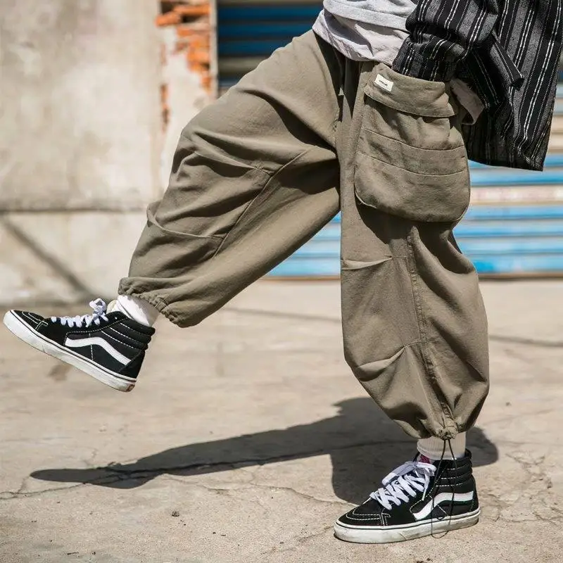 Harajuku Y2k Baggy Cargo Pants Joggers Streetwear Ankle-Length Casual Harem Long Trousers Men Wide Leg Oversize 2024 New