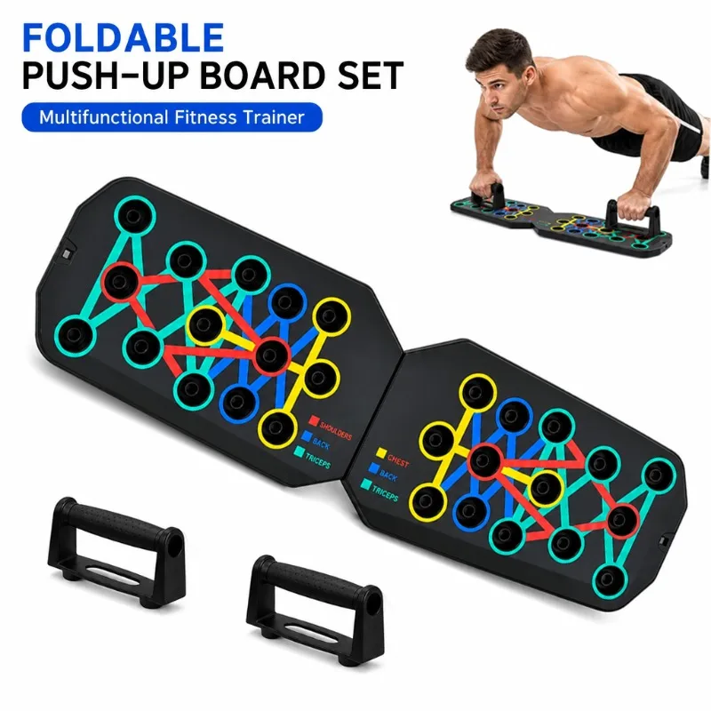 1 Pcs Foldable Multifunctional Push‑up Board Set with Handles Portable Fitness Trainer for Chest Abdomen Arms Back Workout