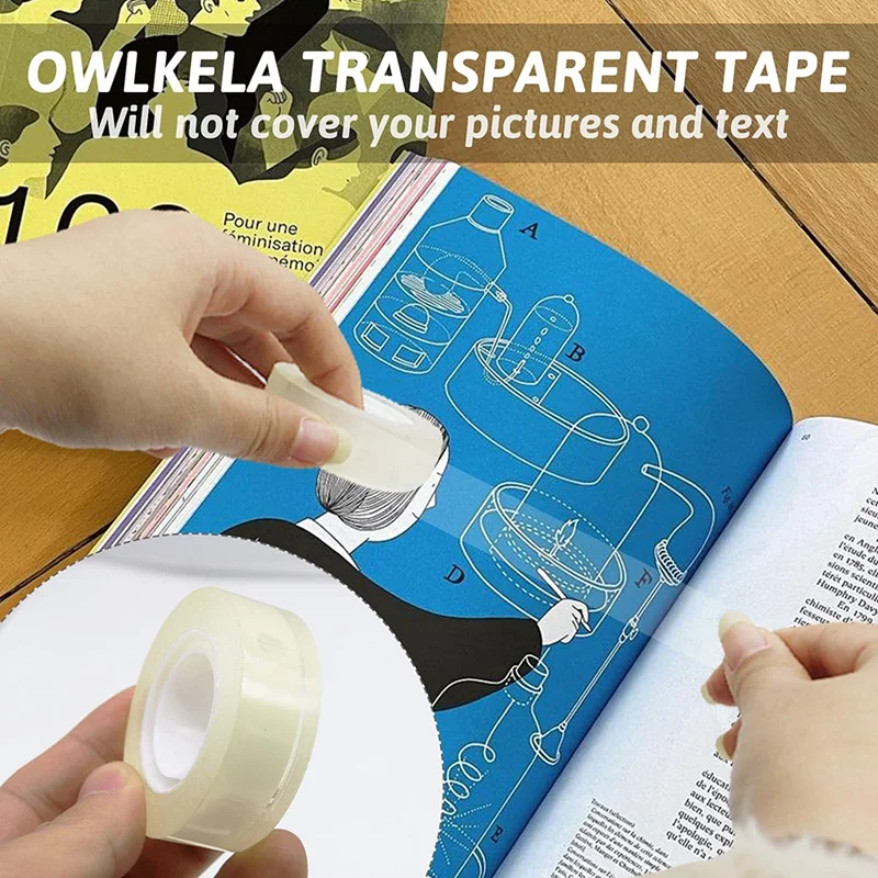 12 X Transparent Tape Refills Clear Tapes Clear Tape, All-Purpose Transparent Glossy Tape For Office, Home, School