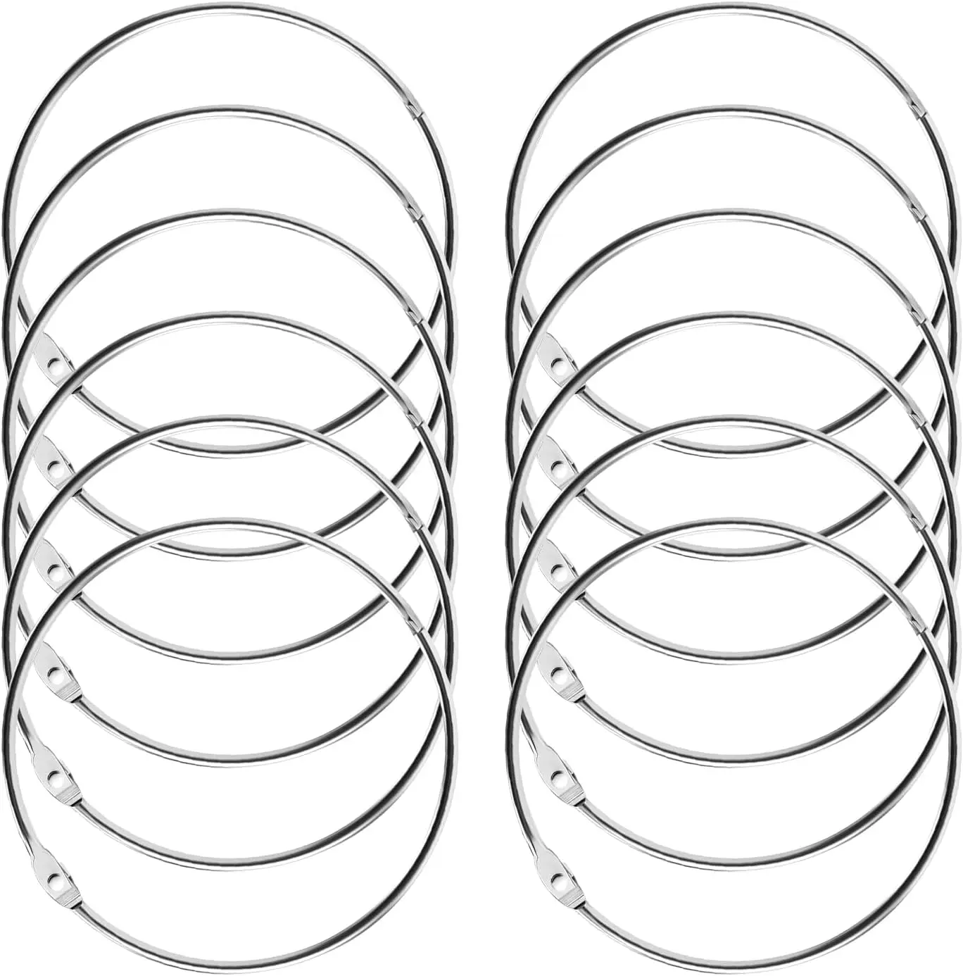 

12 шт. никелированных кольцевых скрепок диаметром 4 дюйма для карточек-индексов, поделок своими руками, для офиса и домашнего использования
