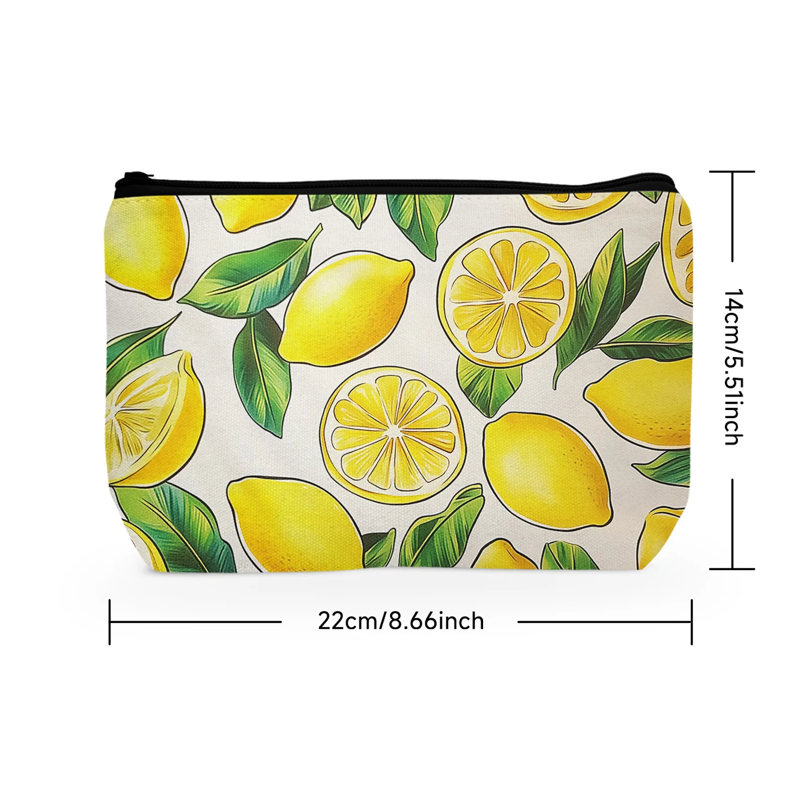 1Pc Yellow Lemon Cosmetic Bag Summer Fruit Collection Makeup Bag Organizer Suitable For Cosmetics Toiletries Items