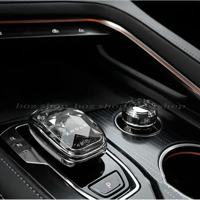 For ZEEKR 001 Crystal Car Central Control Gear Shift Knob Crystal Gear Interior Blackening Gear Refitting Car Refit  Accessories