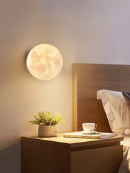 Nordic Modern Living Room Bedroom Lamp Simple Creative Moon Wall Lamp Aisle Study Bedside Lamp Tv Background Wall Light