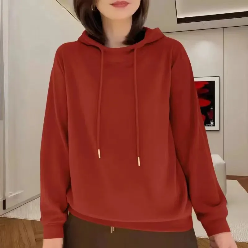 Ladies Hooded Sweatshirt Jacket Autumn Winter Female Large Size 5XL Hoodies Coat Korean Women Sports Shirt Tops  ﻿