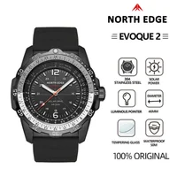 NORTH EDGE EVOQUE 2 Reloj militar de energía solar para hombres Relojes de pulsera deportivos impermeables 50 M para hombres luminosos