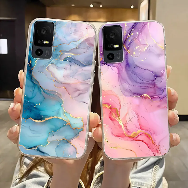 For TCL 40 SE /40 XL /40 T 405 406 408 403 Case Silicone Soft Luxury Transparent Shockproof Phone Case for TCL 40 NxtPaper Funda