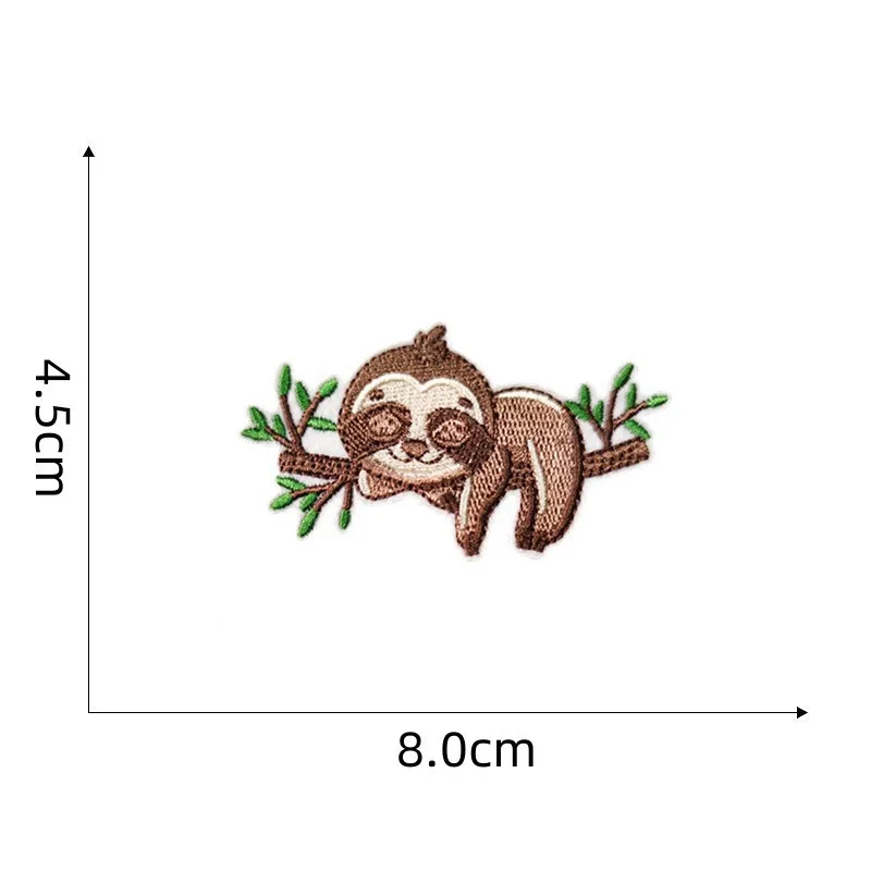 Cartoon Sloth Patches Embroidered Iron On Animal Stickers for Kids Clothes Jeans Shirts Backpack DIY Sewing Appliqued Badge