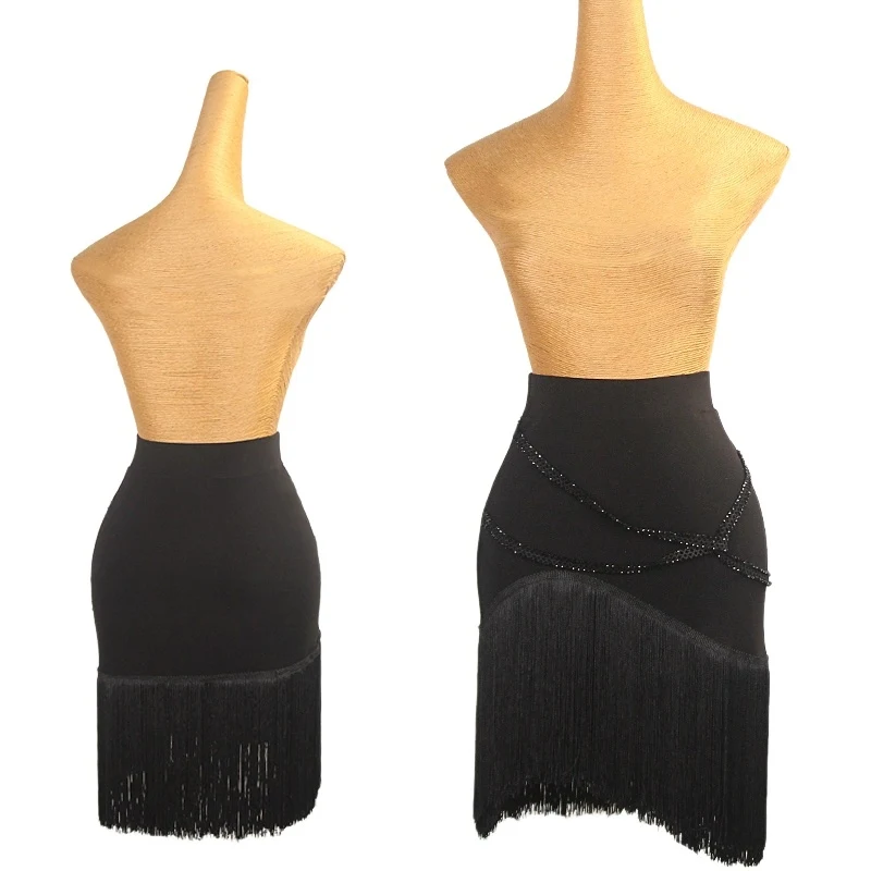 

Samba Dance Practice Performance Skirt Adult Salsa Dancewear 2025 New Black Taasel Latin Dance Skirt Women Cha Cha Rumba