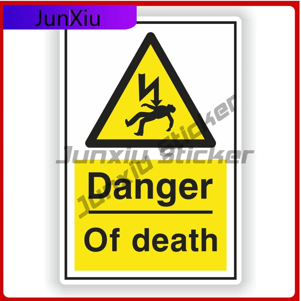 

Danger Of Death Safety Warning Cute Motorcycle Truck Anti UV Auto Accessories Vinyl Decal For Car Truck SUV Window Bumper Laptop