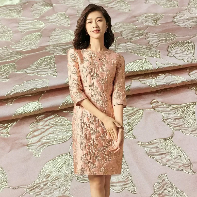 

Banquet evening dress jacquard fabric suit brocade satin gilded