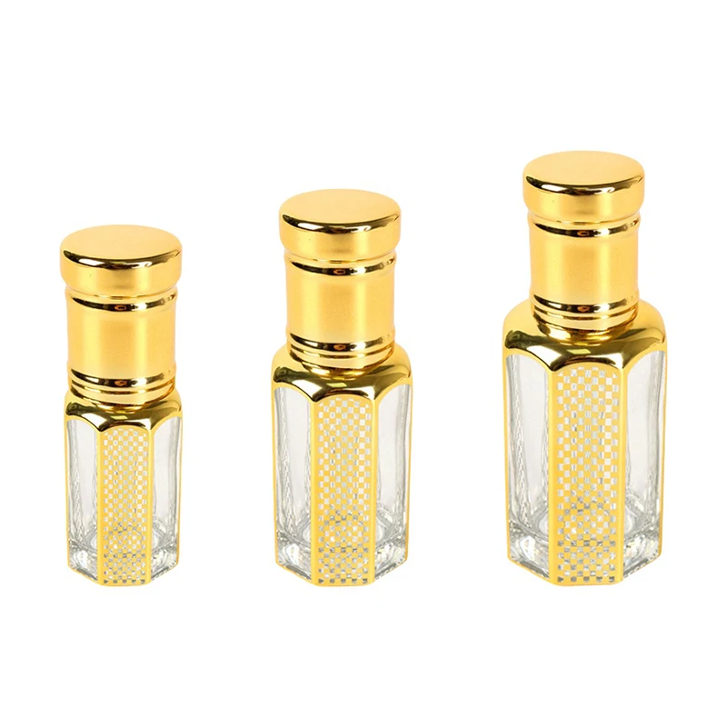 1pcs 3ml/6ml/12ml Empty Gold Glass Bottle Mini Essential Oil Container Refillable Roller Bottle Portable Perfume Bottle DIY