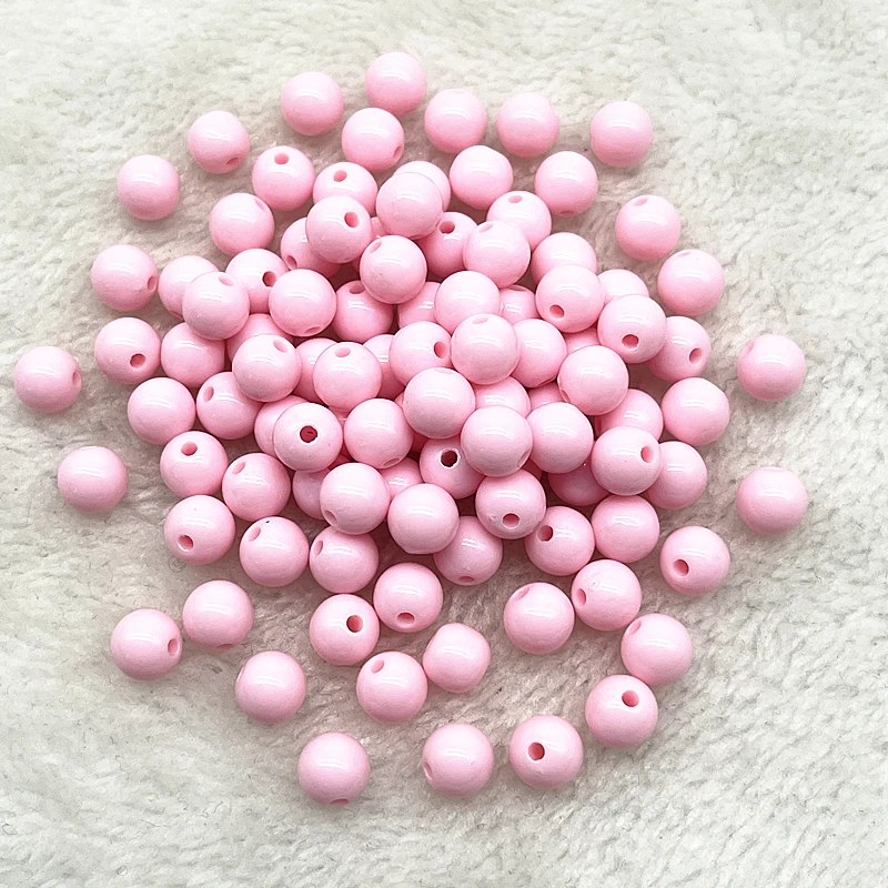 4/6/8mm Round Charms Acrylic Beads Loose Spacer Beads for Jewelry Makeing DIY Handmade Bracelet Necklace