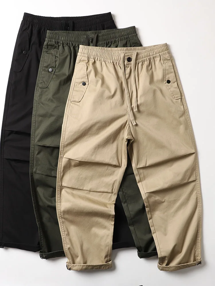 

Большие свободные брюки из чистого хлопка с камуфляжным принтом, повседневные длинные брюки для мужчин и женщин в молодежном стиле