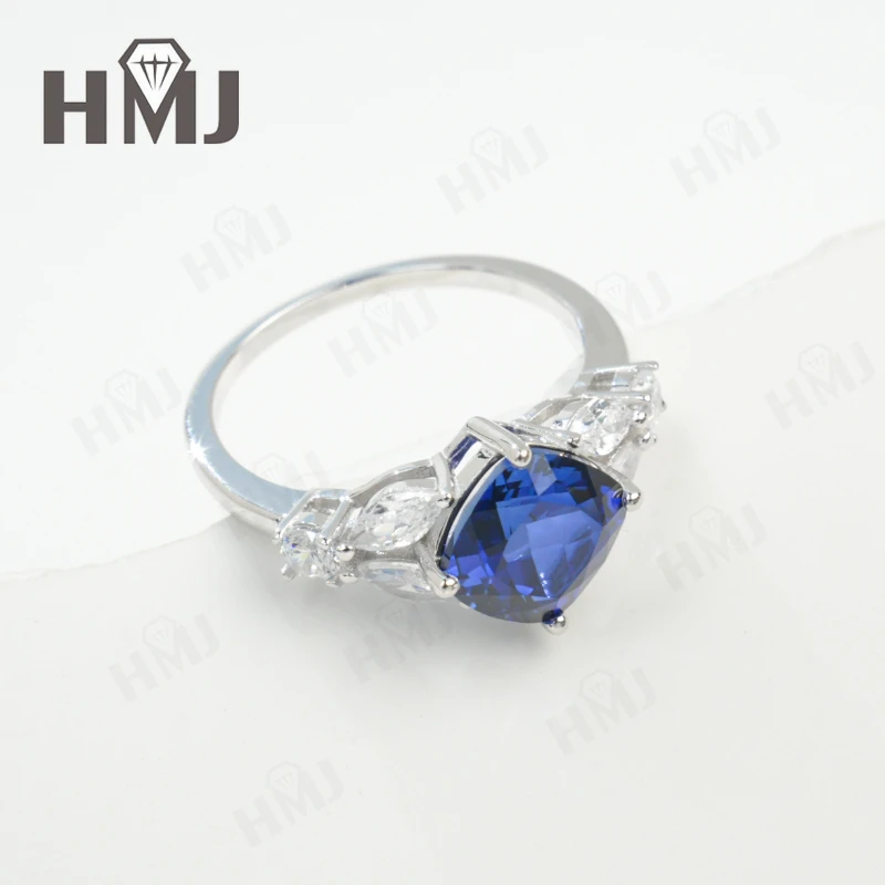 

Кольцо-подушка на заказ, выращенный в лаборатории рубиновый сапфир Columbia, серебро 925, не выцветает, гипоаллергенные подарки на годовщину, вечерние банкетные подарки