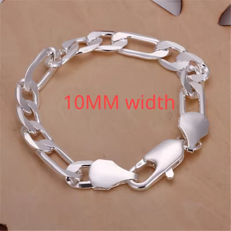 Fine 925 Sterling Silver Noble Nice Chain Solid Bracelet for Women Men Charms Party Gift Wedding Fashion Jewelry Hot Model - Image 13