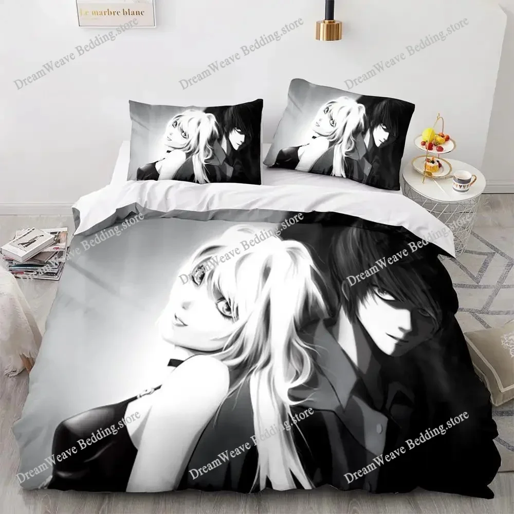

Death Note Bedding Set Single Twin Full Queen King Size Bed Set Adult Kids Bedroom Duvet Cover Sets 3D Print Anime Death Note