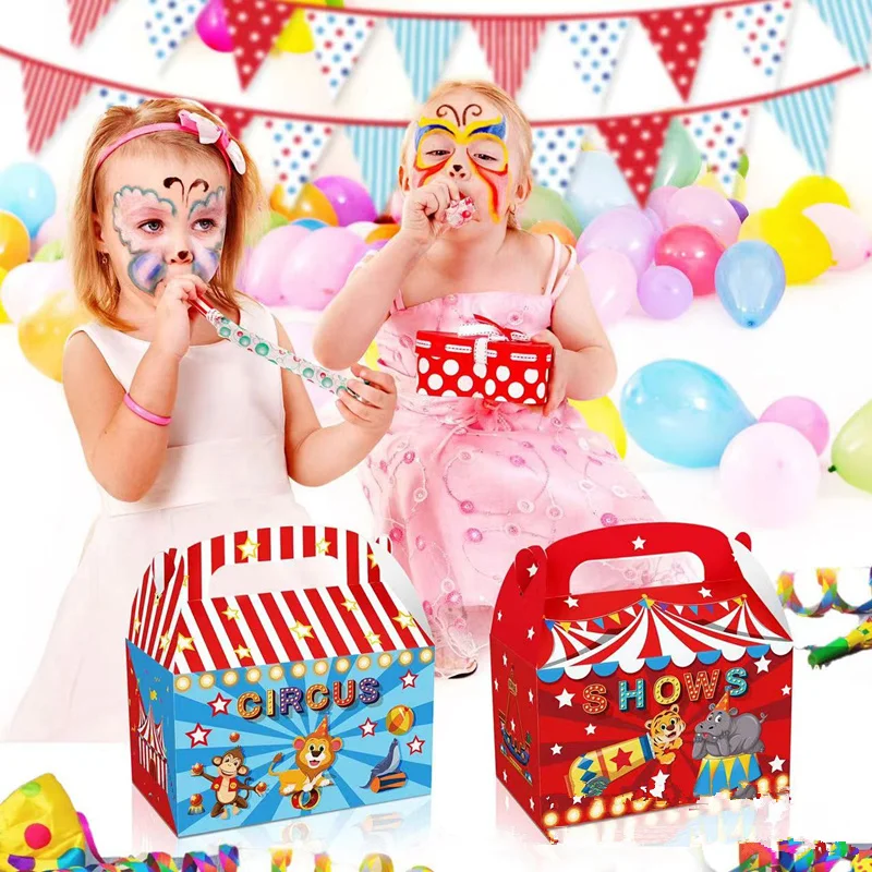4/24pcs Zirkus Karneval Tiere Süßigkeiten Box Geschenkt üte Junge Kinder Baby party Geburtstag Hochzeits feier liefert Geschenk box Dekoration – Detail 5