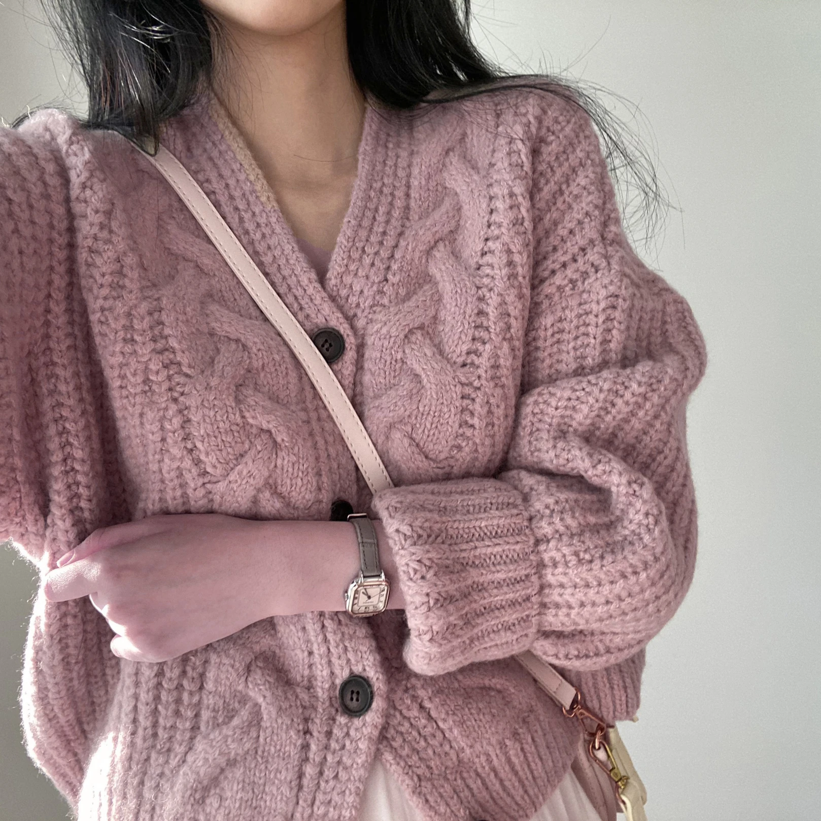 Women Ribbed Single-breasted Loose Cardigan Sweater Coat Knit V-Neck Casual Sweater Short Jacket For Women 2023 Autumn Winter