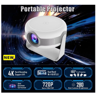 Yinzam K1 Mini Smart Projector Android 12 Dual Wifi6 BT5.0 Home Cinema Protable Proejector with Auto Keystone 1280*720P 280ANSI