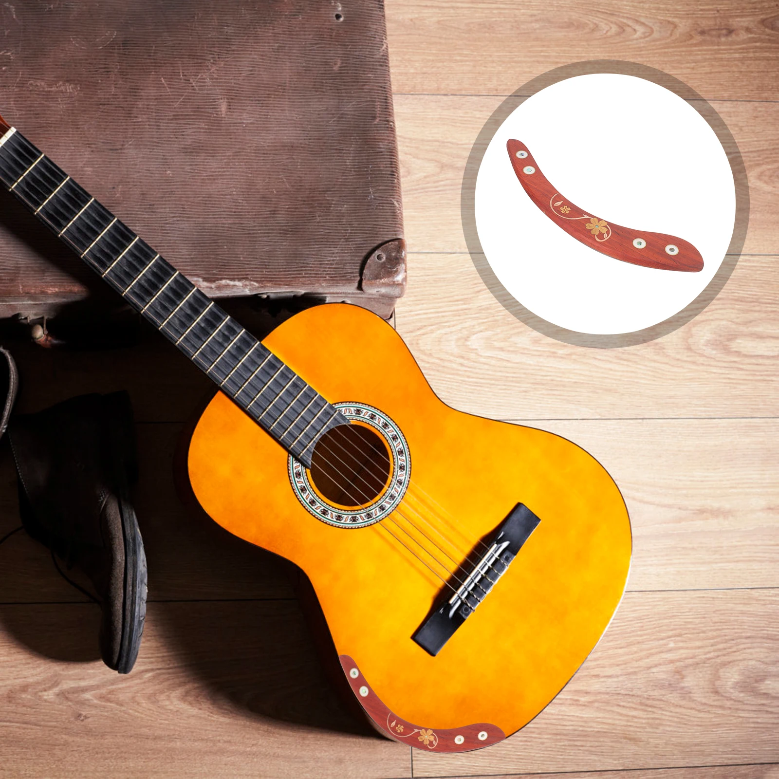 

Armrest For Folk Guitar Wooden Hand Rest Smooth Edges Durable Acoustic Guitar Accessory Non-Slip Replacement Part