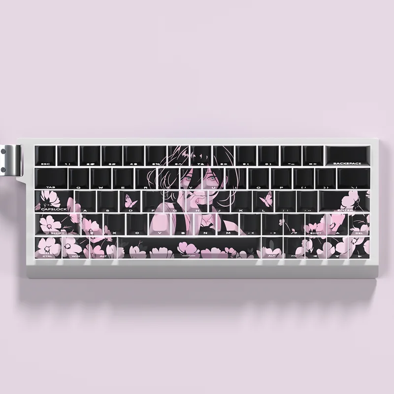 Reze Themed Keycaps Chainsaw Man Anime Keycaps Bomb Compatible 60/63/64/68 Magnetic Axis Keyboard Thermal Sublimation Pbt Factor