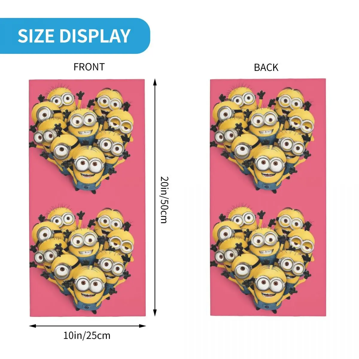 Custom M-Minions Anime  Hot Bandana Winter Neck Warmer Women Windproof Wrap Face Scarf for Ski Kawaii Classical Gaiter Headband